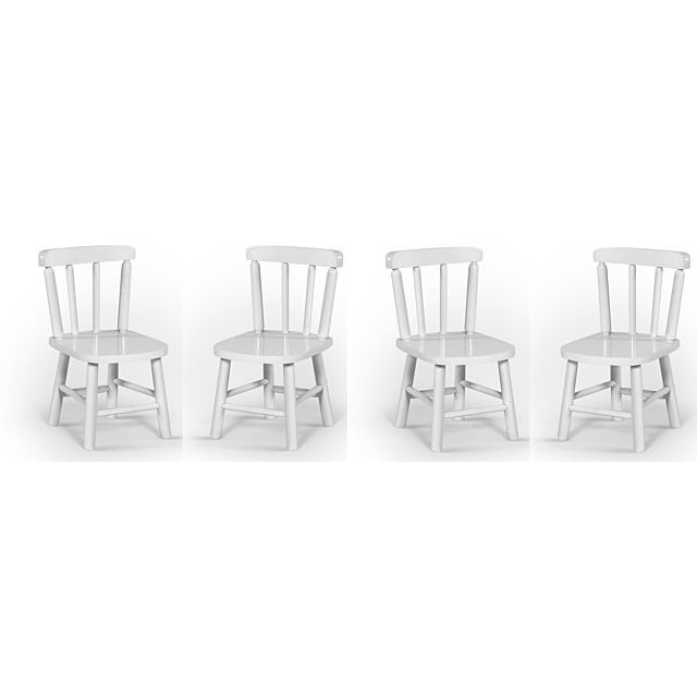 Conjunto De 4 Cadeiras Intantil Branca Disamóveis