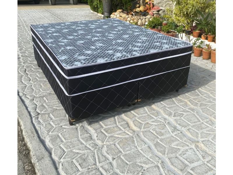 Cama Box + Colchão Queen Size Molas Ensacadas Magnus 1,58x1,98 New Sonno